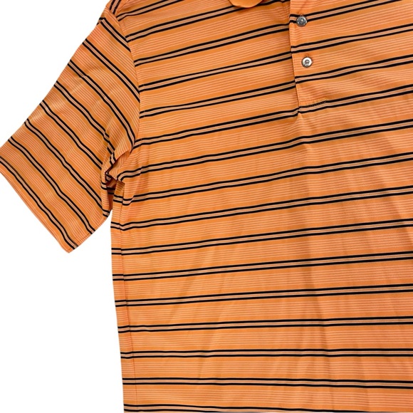 ⭐️ 5/$25 Lone Cypress by Pebble Beach large orange and navy striped polo - Picture 5 of 8
